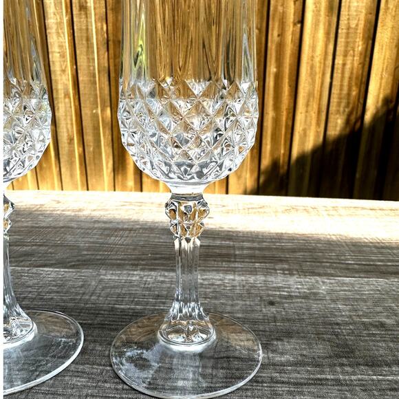 Cristral D'Arques Longchamp Crystal Champagne Flutes Made in France-Set of 3 - Picture 4 of 6